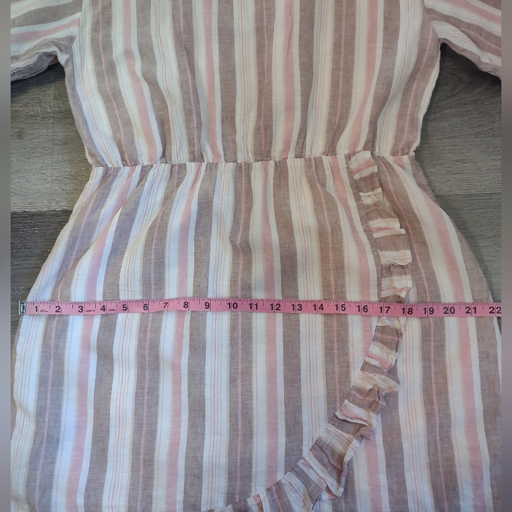 Beachy Striped Linen Ruffle Dress - Picture 7 of 9